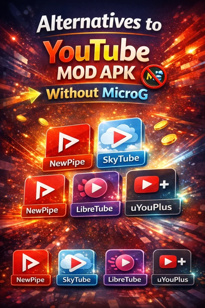 Alternatives to YouTube MOD APK Without MicroG