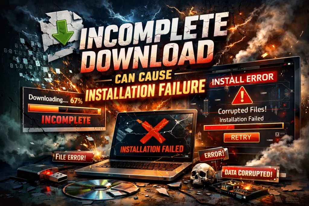 Incomplete Download Can Cause Installation Failure