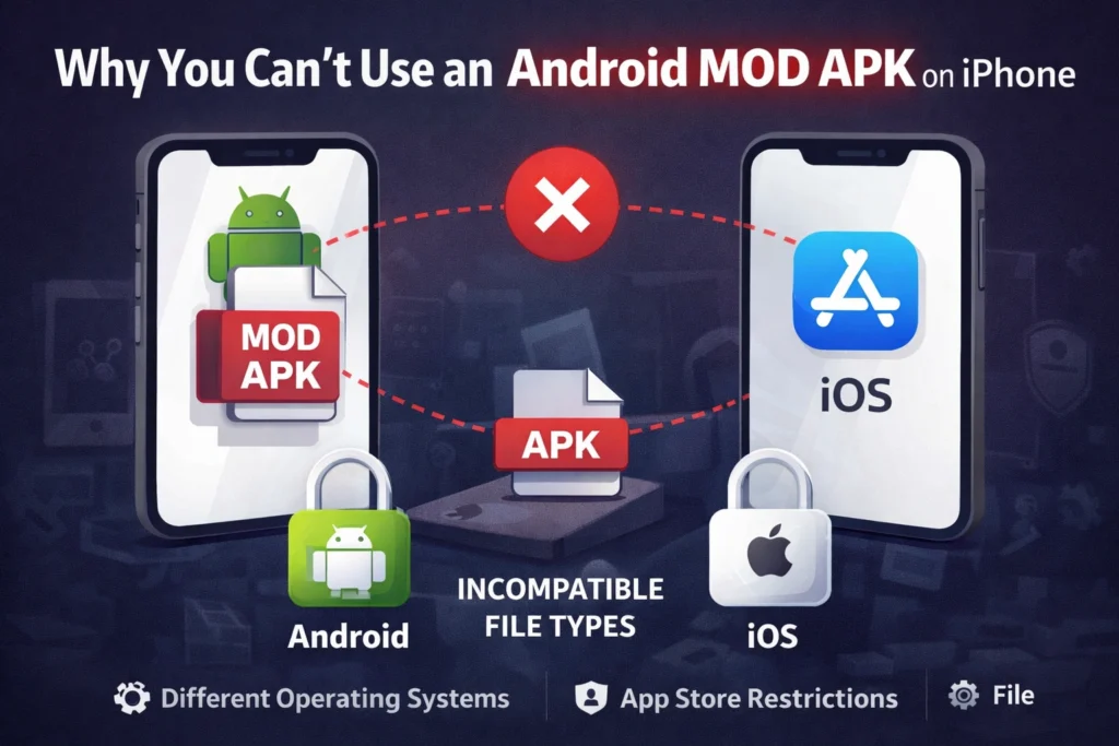 Why You Can’t Use an Android MOD APK on iPhone