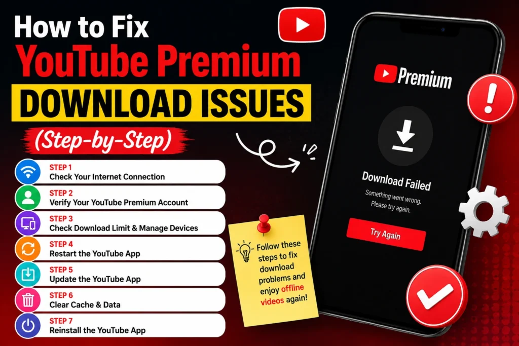 How to Fix YouTube Premium Download Issues (Step-by-Step)